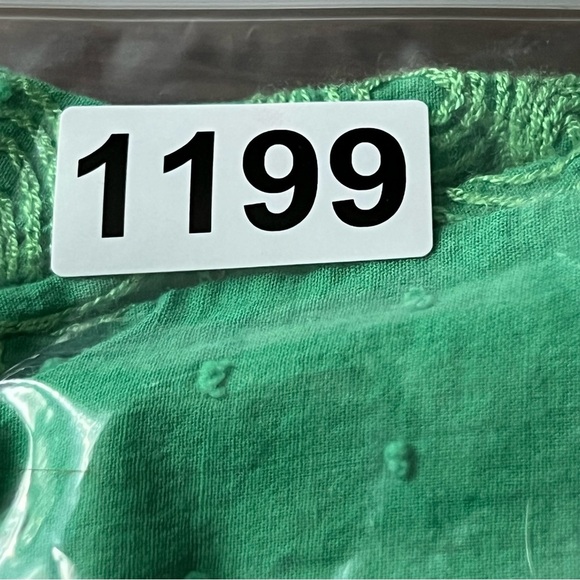 Terzo Millennio Green Size Large Made In Italy Cap Sleeve Embroidered Top Flowy - Picture 10 of 10